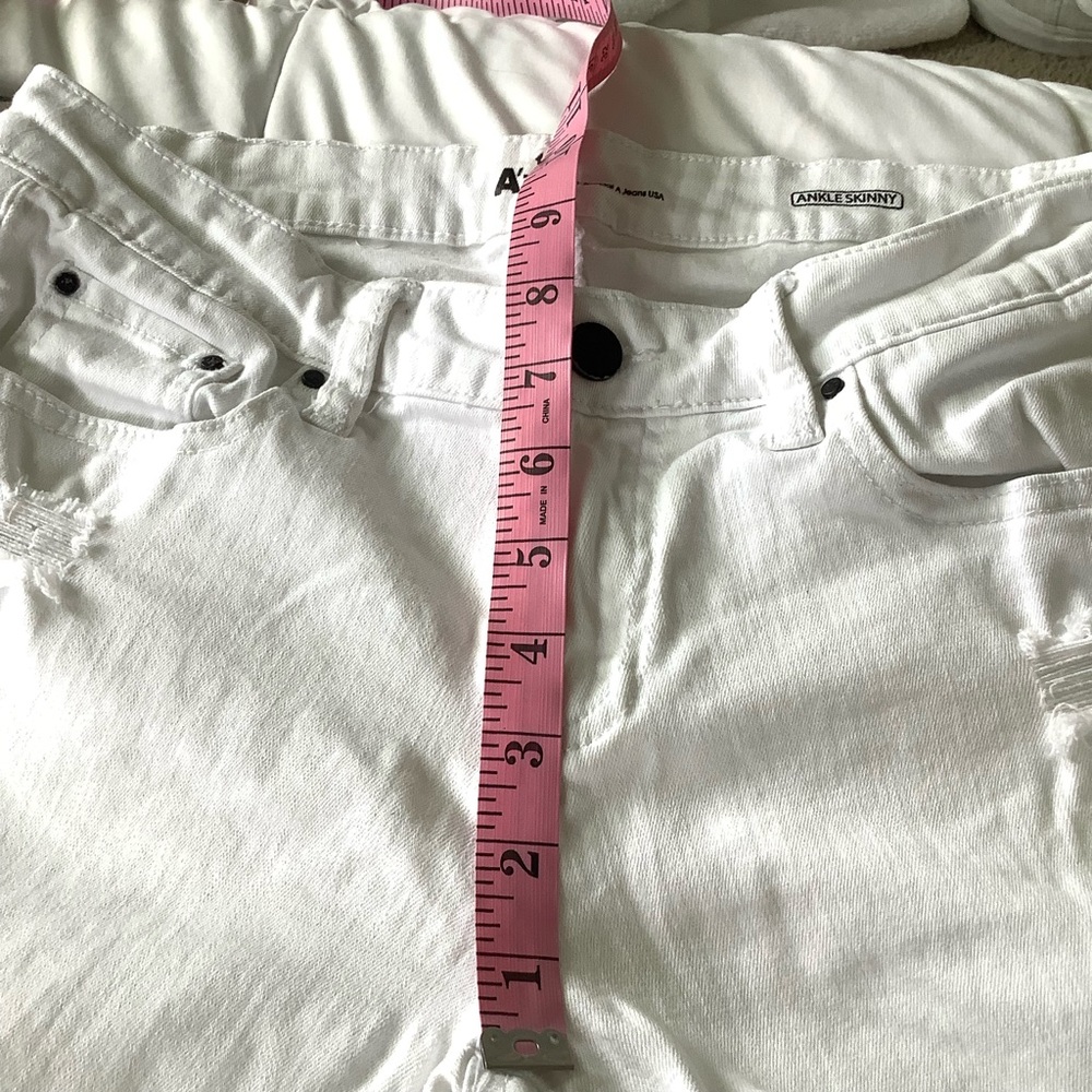 A’2nd by Special A Jeans White Mid Rise Skinny Ankle Jeans Size 7 - Picture 5 of 10